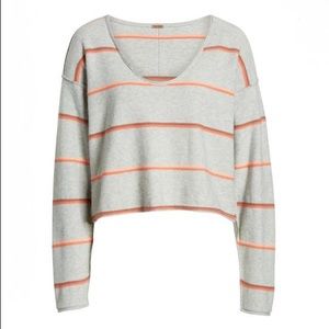 Free People Gray Striped Sweater